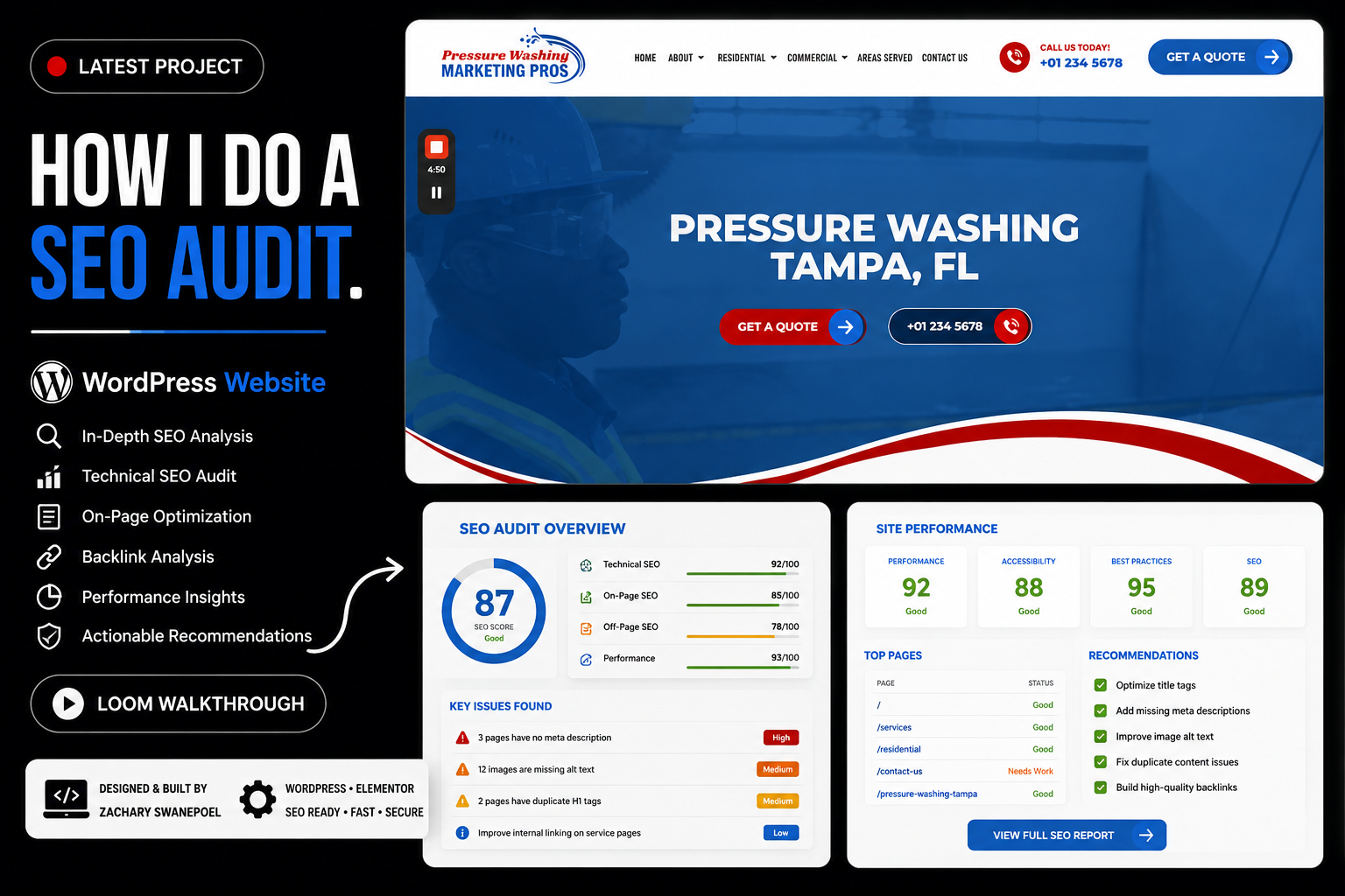 SEO audit walkthrough website project